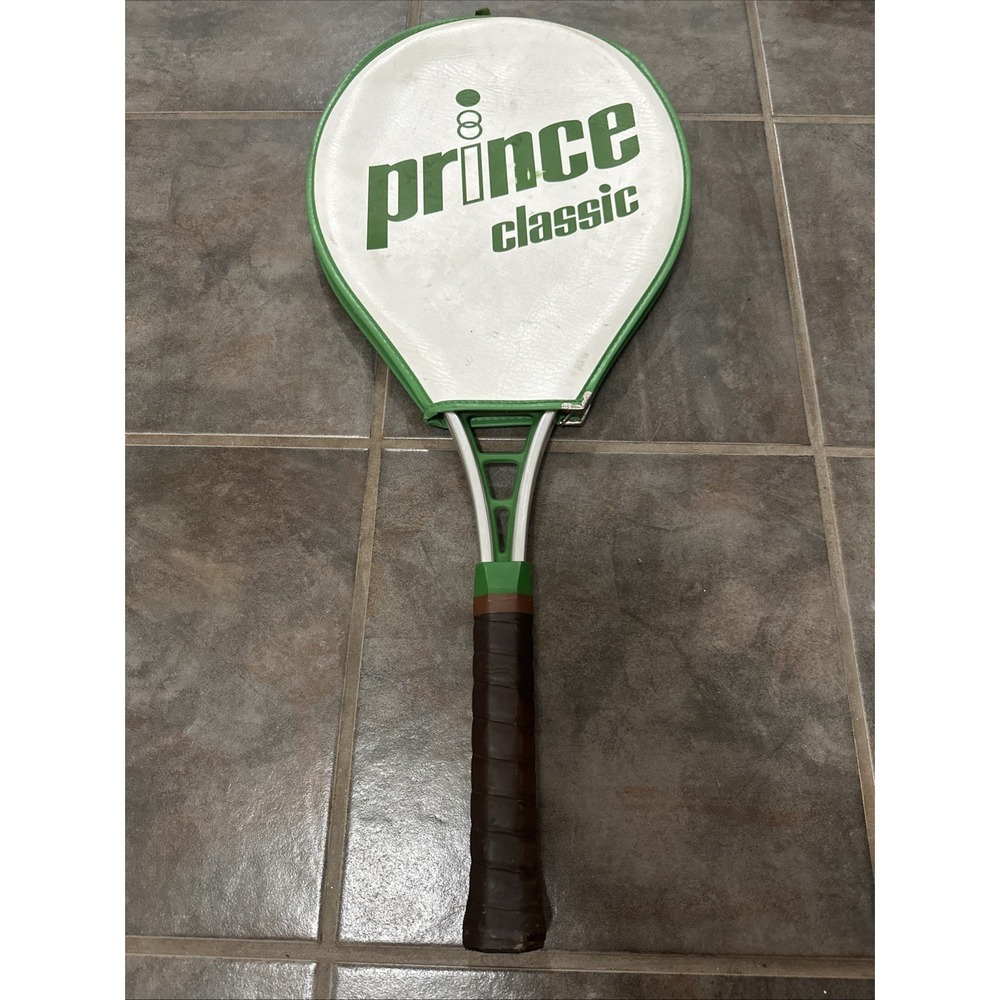 Vintage Prince Classic Aluminum 1982 Tennis Racquet And Cover 4 1/2" Grip
